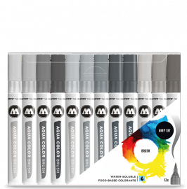 Набор акварельных маркеров-кистей Molotow Aqua Color Brush Basic Grey Set