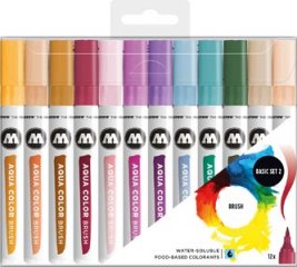 Набор акварельных маркеров-кистей Molotow Aqua Color Brush Basic Set 2 