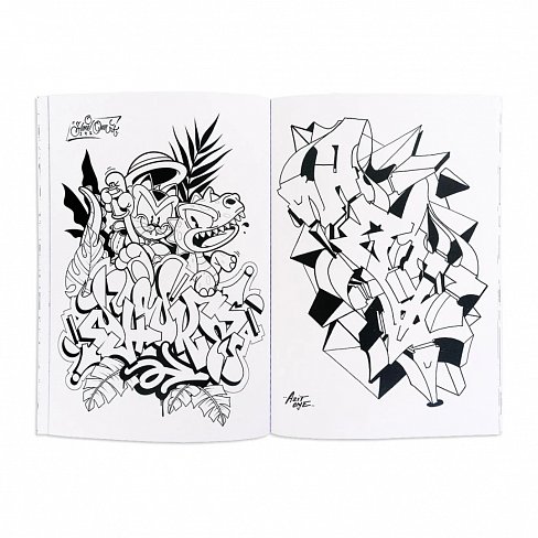 Раскраска граффити Sketchy Graffiti Coloring Book
