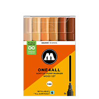 Набор акриловых маркеров Molotow ONE4ALL 227HS Wood-Set 4 мм 6 штук