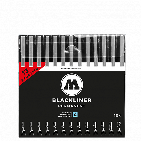 Набор линеров Molotow Blackliner Complete Set 13 штук