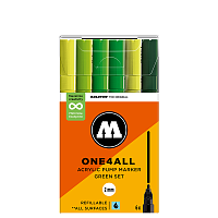 Набор акриловых маркеров Molotow ONE4ALL 127HS Green-Set 2 мм 6 штук