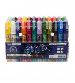 Набор акриловых маркеров Fat&Skinny 2-5 мм Main Основные цвета 24 штуки