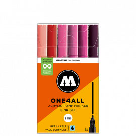 Набор акриловых маркеров Molotow ONE4ALL 127HS Pink-Set 2 мм 6 штук