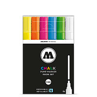 Набор маркеров Molotow CHALK Marker Neon Set 6 штук 4 мм 