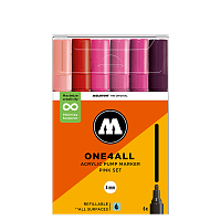 Набор акриловых маркеров Molotow ONE4ALL 227HS Pink-Set 4 мм 6 штук