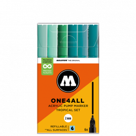 Набор акриловых маркеров Molotow ONE4ALL 127HS Tropical-Set 2 мм 6 штук