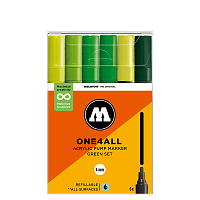 Набор акриловых маркеров Molotow ONE4ALL 227HS Green-Set 4 мм 6 штук