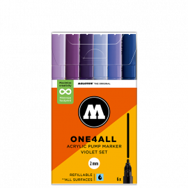 Набор акриловых маркеров Molotow ONE4ALL 127HS Violet Set 2 мм 6 штук