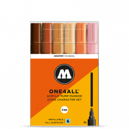 Набор акриловых маркеров Molotow One4All 227HS 4 мм Character Set 6 штук