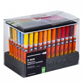 Набор акриловых маркеров Molotow ONE4ALL 127HS Complete Set 2 мм 74 штуки
