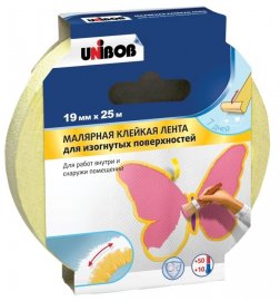 Лента Unibob малярная для изогнутых поверхностей 19мм