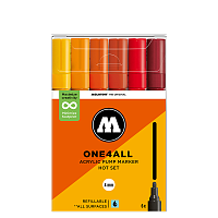Набор акриловых маркеров Molotow ONE4ALL 227HS Hot-Set 4 мм 6 штук