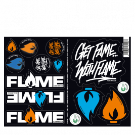 Лист с 12 наклейками FLAME