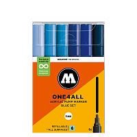 Набор акриловых маркеров Molotow ONE4ALL 227HS Blue-Set 4 мм 6 штук