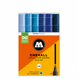 Набор акриловых маркеров Molotow ONE4ALL 227HS Blue-Set 4 мм 6 штук