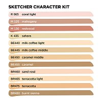 Набор спиртовых маркеров для скетчей Molotow Sketcher Character Kit 12 штук