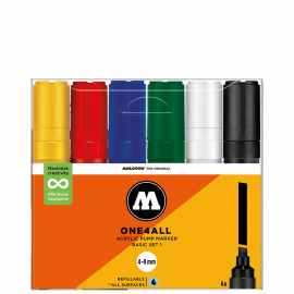 Набор акриловых маркеров Molotow ONE4ALL 327HS Basic-Set 1 4-8 мм 6 штук