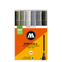 Набор акриловых маркеров Molotow ONE4ALL 227HS Grey-Set 4 мм 6 штук