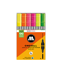 Набор акриловых маркеров Molotow ONE4ALL Acrylic Twin Neon-Set 6 штук